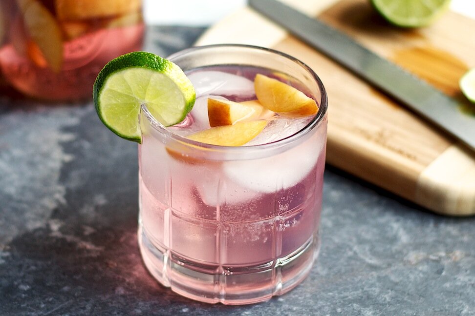 Peach Infused Gin and Tonic